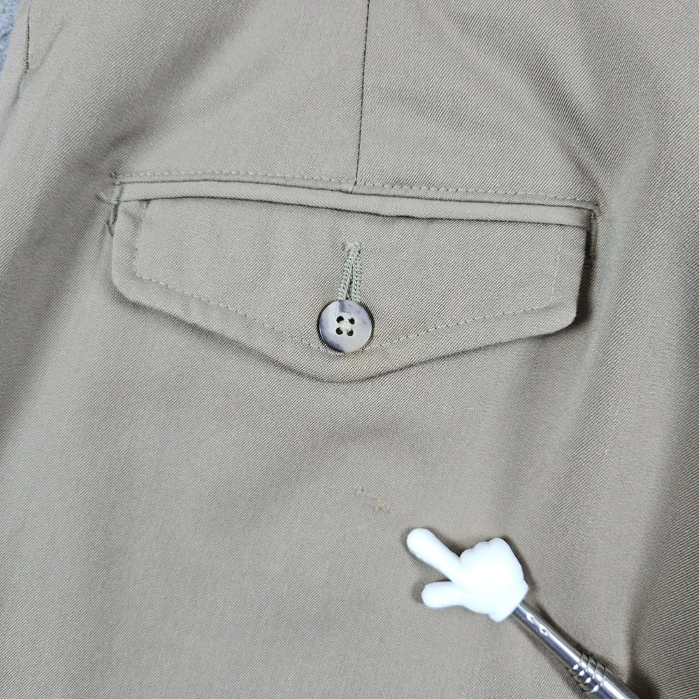 Norm‎ Thompson Men's Size 40 (37x33) Khaki Wool Blend Dress Pants Chinos FLAWS